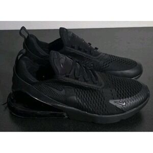 Nike Men 15 Air Max 270 Triple Black Sneakers Running Shoes Training Gym‎ EUC